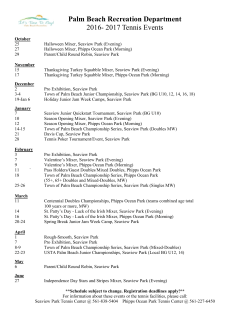 2016-2017 Tennis Events Schedule