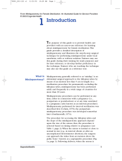 Minilaparotomy For Female Sterilization: An