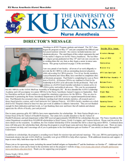 Fall 2014 - University of Kansas Medical Center