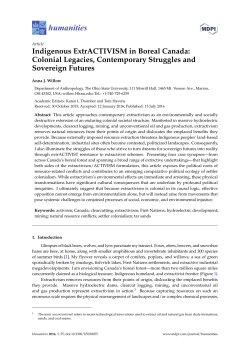 Indigenous ExtrACTIVISM in Boreal Canada: Colonial Legacies