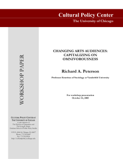 the Working Paper - Cultural Policy Center