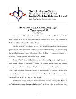 Don`t Grow Weary in the `Be Loving` Life