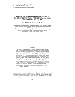 Porosity and strength properties of gypsum bonded