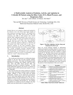 A Multivariable Analysis of Sedation, Activity, and Agitation in