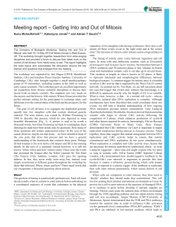 Meeting report &ndash; Getting Into and Out of Mitosis