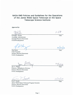 NASA-SMD Policies and Guidelines for the Operations of the