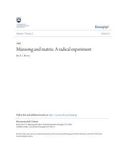 Mansong and matrix: A radical experiment - Research Online