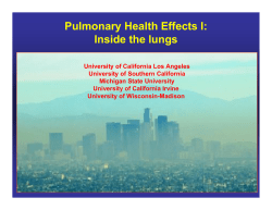 Pulmonary Health Effects I: Inside the lungs