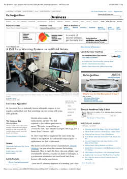 The Evidence Gap - Experts Seek a Data Safety Net for Joint