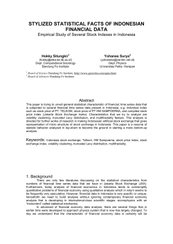 STYLIZED STATISTICAL FACTS OF INDONESIAN FINANCIAL DATA