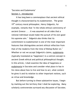Socrates and Eudaimonia