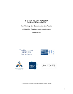 The New Role of Academia in Drug Development