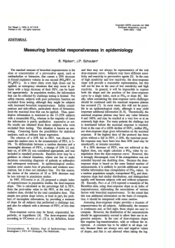 Measuring bronchial responsiveness in epidemiology
