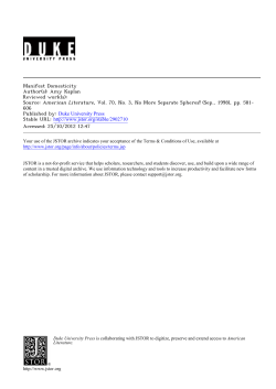 Manifest Domesticity