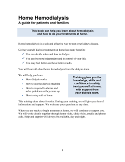 Home Hemodialysis Manual - the University Health Network