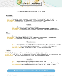 Punctuation Cheat Sheet