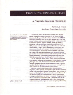 A Pragmatic Teaching Philosophy
