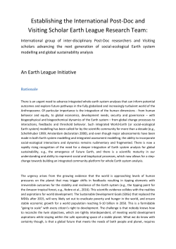 Establishing the International Post-Doc and Visiting Scholar Earth