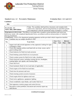 Driver Training Skill Sheets - Lakeside Fire Protection District