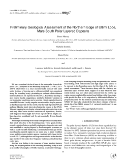 Preliminary Geological Assessment of the Northern Edge of Ultimi