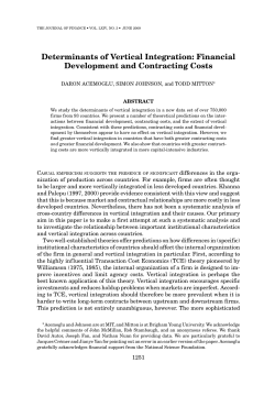 Determinants of Vertical Integration: Financial