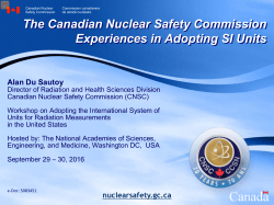 Alan Du Sautoy, Canadian Nuclear Safety Commission