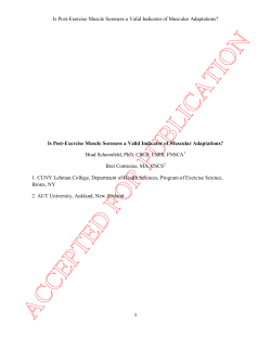 Is Post-Exercise Muscle Soreness a Valid