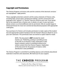 THE ChOiCes PROGRAM