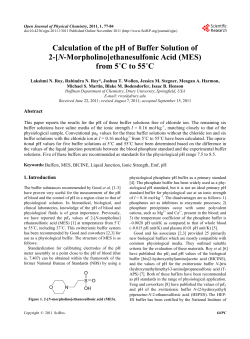 Calculation of the pH of Buffer Solution of 2-[N