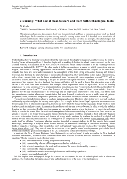 e-learning: What does it mean to learn and teach with technological