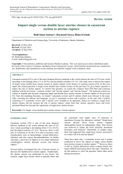 Impact single versus double layer uterine closure in caesarean