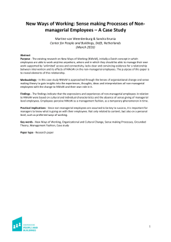 S ense making Processes of Non - Center for People and Buildings