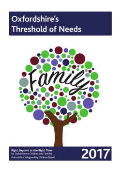 Oxfordshire`s Threshold of Needs