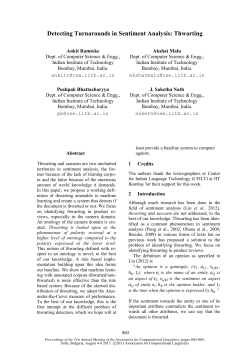 Detecting Turnarounds in Sentiment Analysis: Thwarting
