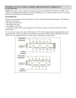 STANDING WAVE IN A TUBE II &ndash; FINDING THE FUNDAMENTAL