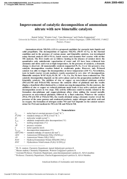Improvement of Catalytic Decomposition of Ammonium Nitrate with