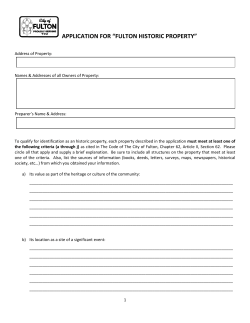 application for &ldquo;fulton historic property&rdquo;