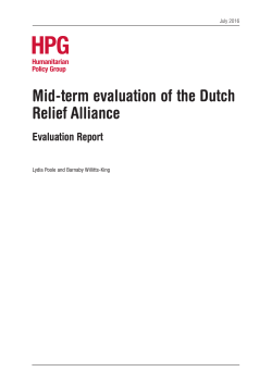 Mid-term evaluation of the Dutch Relief Alliance