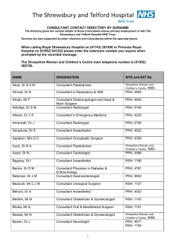 Consultants Directory by Surname
