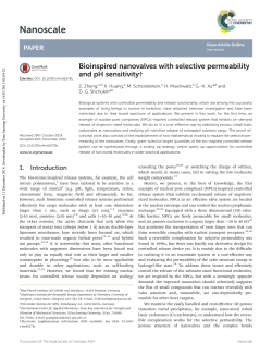 Bioinspired nanovalves with selective permeability