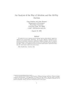 An Analysis of the War of Attrition and the All-Pay Auction