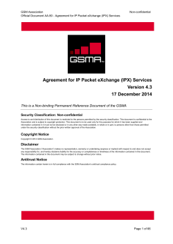 Agreement for IP Packet eXchange (IPX)