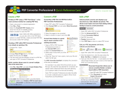 PDF Converter Professional 8 Quick Reference Card