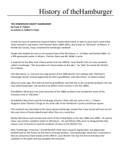 History of theHamburger