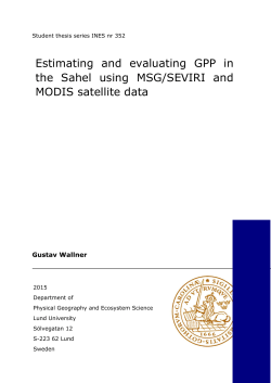 Estimating and evaluating GPP in the Sahel using MSG/SEVIRI and