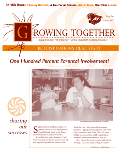 HS Newsletter 2 - BC First Nations Head Start