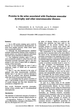 Proteins in the Urine Associated with Duchenne Muscular Dystrophy