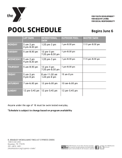pool schedule - YMCA of Greater Houston