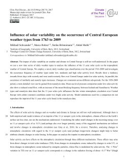 Influence of solar variability on the occurrence of Central European