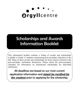 Scholarships and Awards Information Booklet